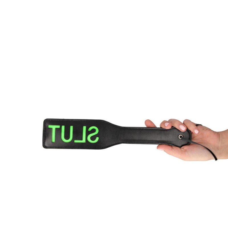 'Slut'' Paddle - Glow in the Dark - Black/Neon Green